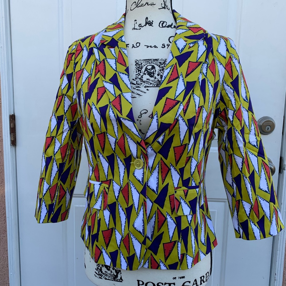 Countess colorful Triangle pattern blazer SZ Medium